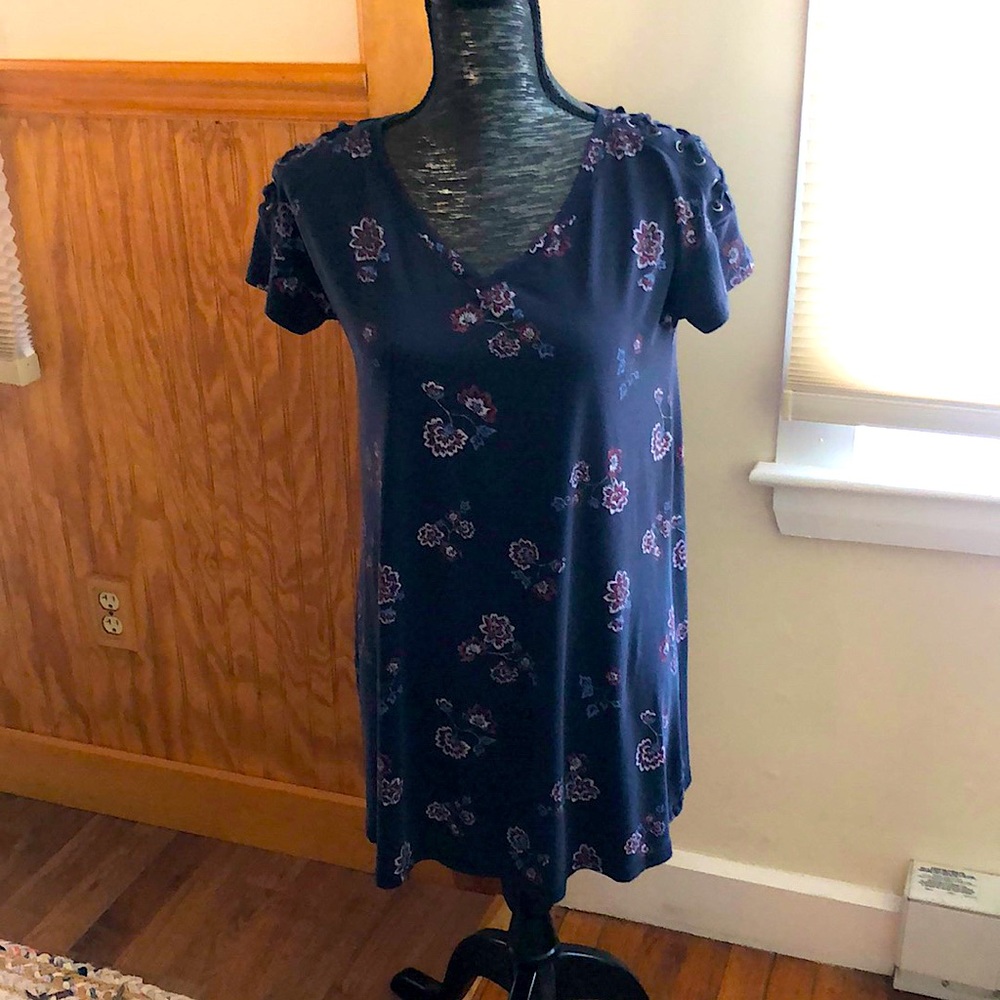Mudd Navy Blue Floral Dress, size XS